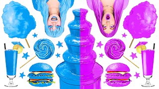 ONE COLOR FOOD CHALLENGE  Giant VS Tiny Food Tasty Hack by 123 GO Series [upl. by Gladdie]