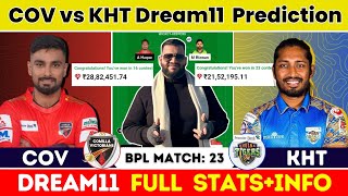 COV vs KHT Dream11 PredictionCOV vs KHT Dream11COV vs KHT Dream11 Team [upl. by Cinom125]