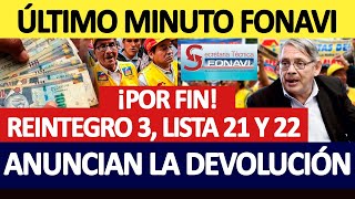 Por fin fonavi Anuncian la devolución de aportes a fonavistas de ‘Lista 21’nueva lista [upl. by Ayote122]