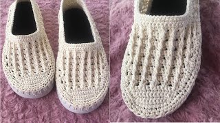 🤗Alpargatas tejidas a crochet✨PARA PRINCIPIANTES ➡️Tutorial paso a paso [upl. by Adlig835]