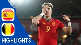 Spain vs Belgium  Highlights  U21 Euro Qualification 26032024 [upl. by Ardnassak]