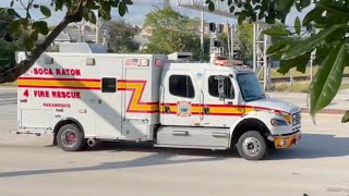 BOCA RATON FIRE RESCUE MEDIC 4 RESPONDING WITH MULTIPLE SIRENS [upl. by Carnes933]