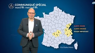 Communiqué Spécial  Pluies abondantes sur le Massif central le Jura et les Alpes [upl. by Lanos]