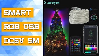 Smart RGB USB DC5V 5m 10m 15m 20m IP65 LED String WS2812B IC Magic color Bluetooth APP IR Remote Chr [upl. by Millda]