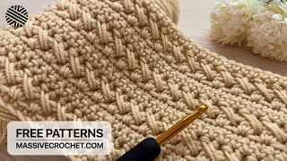 VERY EASY Crochet Pattern for Beginners ⚡️ 💛 Crochet Stitch for Baby Blanket Bag amp Scarf [upl. by Coraline]