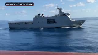 Philippine US French navies conduct replenishment drill in West Philippine Sea [upl. by Seugram]