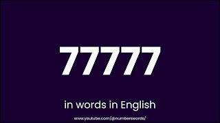 How to write 77777 in words [upl. by Aidroc645]