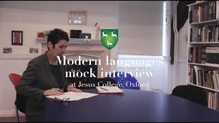 Mock Interview  Modern Languages  Jesus College Oxford [upl. by Elsbeth]