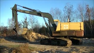 Bucyrus Erie Excavator Taking Flood Off Cranberry Beds [upl. by Mikes7]