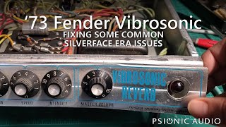 73 Fender Vibrosonic  Fixing Some Common Silverface Era Issues [upl. by Suqram]