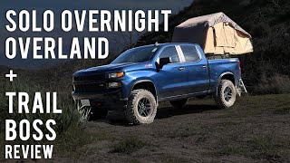 Solo Overnight Overland  New Silverado Trail Boss Trail Test [upl. by Rihaz]