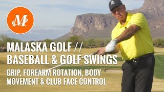 Malaska Golf  Baseball and Golf Swings  Rotation Body Movement Club Face Control [upl. by Eluk241]