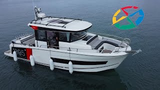 Jeanneau Merry Fisher 895 Sport  walkaround tour  sea test  drone footage [upl. by Brigette253]