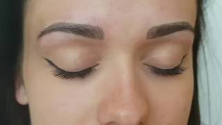 Microblading Makijaż Permanentny Brwi metoda piórkowa Porównanie Przed PO  ESTELINES Kraków [upl. by Atiuqa735]