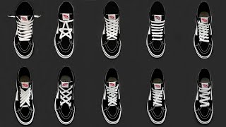 10 NEW Ways How To Lace VANS Sk8Hi  VANS Sk8Hi lacing style [upl. by Lorianne307]