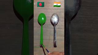 Flag drawing on spoon  india shorts youtubeshorts trending flagpainting nancyarts [upl. by Batista]