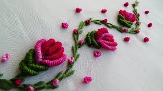 Hand Embroidery Brazilian Embroidery Flowers [upl. by Alleahcim]