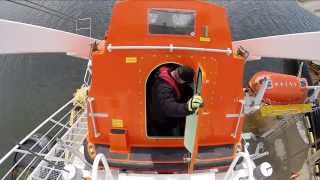 Freefall Lifeboat launch  NSCC Nautical Institute 2014 [upl. by Itsrik]