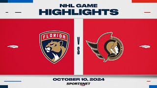 NHL Highlights  Panthers vs Senators  October 10 2024 [upl. by Nomael]