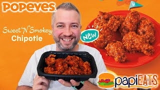 Popeyes Sweet N Smokey Chipotle Chicken Wing Review [upl. by Botti263]