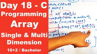 Array in C  Single and Multi Dimension with program example  Day 18  Readersnepal [upl. by Wilma]