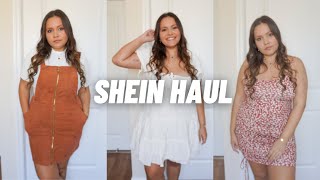 SHEIN Spring Dresses TRY ON haul  Sizes 1214 XL Curvy  Spring 2021 [upl. by Yennor]