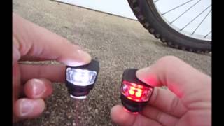 Silicone 2 LED Front and Rear Bike Lights Review and Demonstration [upl. by Kevan]