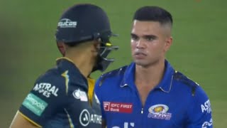 Shubman Gill did this heroic act in reply of Arjun Tendulkars Sledging in front of Sara in MI vs GT [upl. by Ejroj]