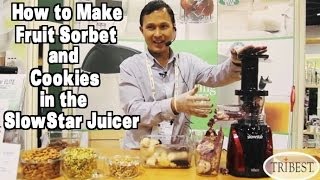 How to Make Frozen Fruit Sorbet amp Cookies in the Slowstar Juicer [upl. by Lesley]