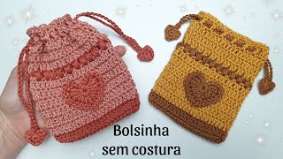 BOLSINHA DE CROCHÊ SEM COSTURA [upl. by Davy]