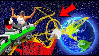 SHINCHAN AND FRANKLIN TRIED 1 VS 1 MILLION GIANT ROLLER COASTER FROM SPACE IN GTA 5 [upl. by Richards116]