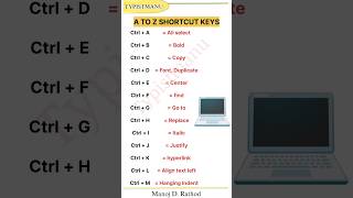 Ctrl A to Z Shortcut Keys computer [upl. by Nirahs142]