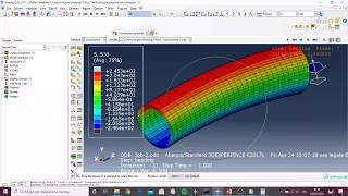 Abaqus Tutorial  Pipe with internal pressure and bending moment [upl. by Shields370]