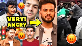 YouTubers VERY ANGRY on Elvish Yadav Vs Maxtern FIGHT VIDEO  Triggered Dhruv Ashish Thugesh [upl. by Buroker]