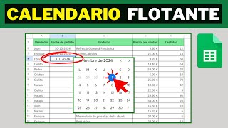 Insertar un CALENDARIO DESPLEGABLE en una celda de GOOGLE SHEETS [upl. by Acinomal357]