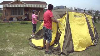 GREENB FULL AUTO CABIN TENT  LUKAS FLY SETUPMP4 [upl. by Miun966]