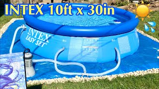 INTEX EASY SET 10ft x 30in SET UP WITH INTEX FILTER PUMP  STEP BY STEP INSTRUCTIONS [upl. by Naellij970]