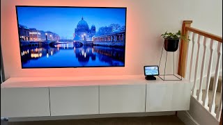 Clean amp Minimal TV Room Makeover  Ikea Hack For Besta TV Bench  Hiding Cables [upl. by Valma]