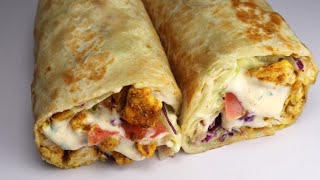 Chicken Wrap Quick And Easy Recipe By Recipes of the World [upl. by Moffat462]