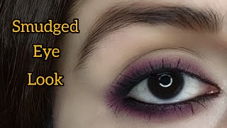 How to Smudged eyeliner look smokey Smudged kajal look Aqsa tutorials [upl. by Kiersten354]