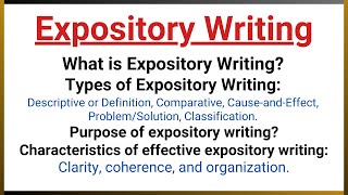 What is Expository writingTypes Purpose and Characteristics of Expository Writing in HindiUrdu [upl. by Leyes]