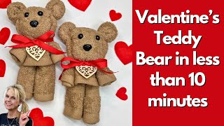 DIY Valentines Teddy Bear in Less than 10 MinutesCraft fair ideas [upl. by Athalee662]