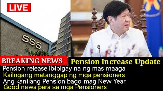 🔴Pension release Para sa Jan 2023 ibibigay na bago mag New Year 1000 Pension increase kasama ba [upl. by Aikcir]