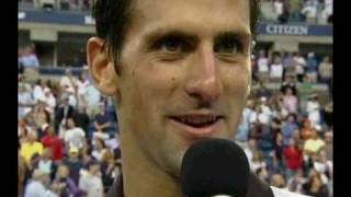 federer vs djokovic US Open 2010 semi finaldjokovic speech and match point [upl. by Katz]