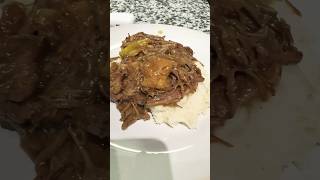 Mississippi pot roast over mashed potatoes glutenfree beef food [upl. by Suelo]