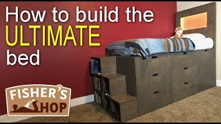 Woodworking How to build the ULTIMATE bed [upl. by Bannasch381]