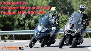 Prueba Comparativa Peugeot Metropolis vs Piaggio MP3 HD [upl. by Gervais]