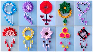 10 Unique Flower Wall Hanging  Quick Paper Craft For Home Decoration Easy Wall Mate DIY Wall Decor [upl. by Rese262]