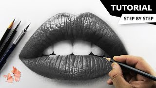 How to Draw Realistic LIPS  Tutorial for BEGINNERS [upl. by Madox445]