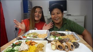 Greek Food  Kleftico  Moussaka  Mukbang [upl. by Noryt]